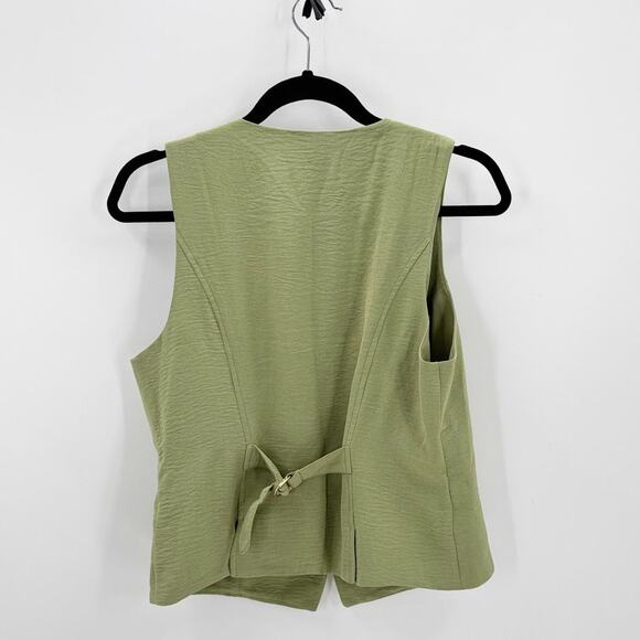 Maison D'Amelie green Vest cinch buckle in back size 8 preppy it girl summer - Picture 2 of 8